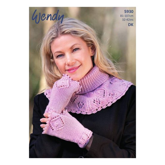 Wendy Merino DK Neck Warmer and Mitts Sweaters Digital Pattern 5930