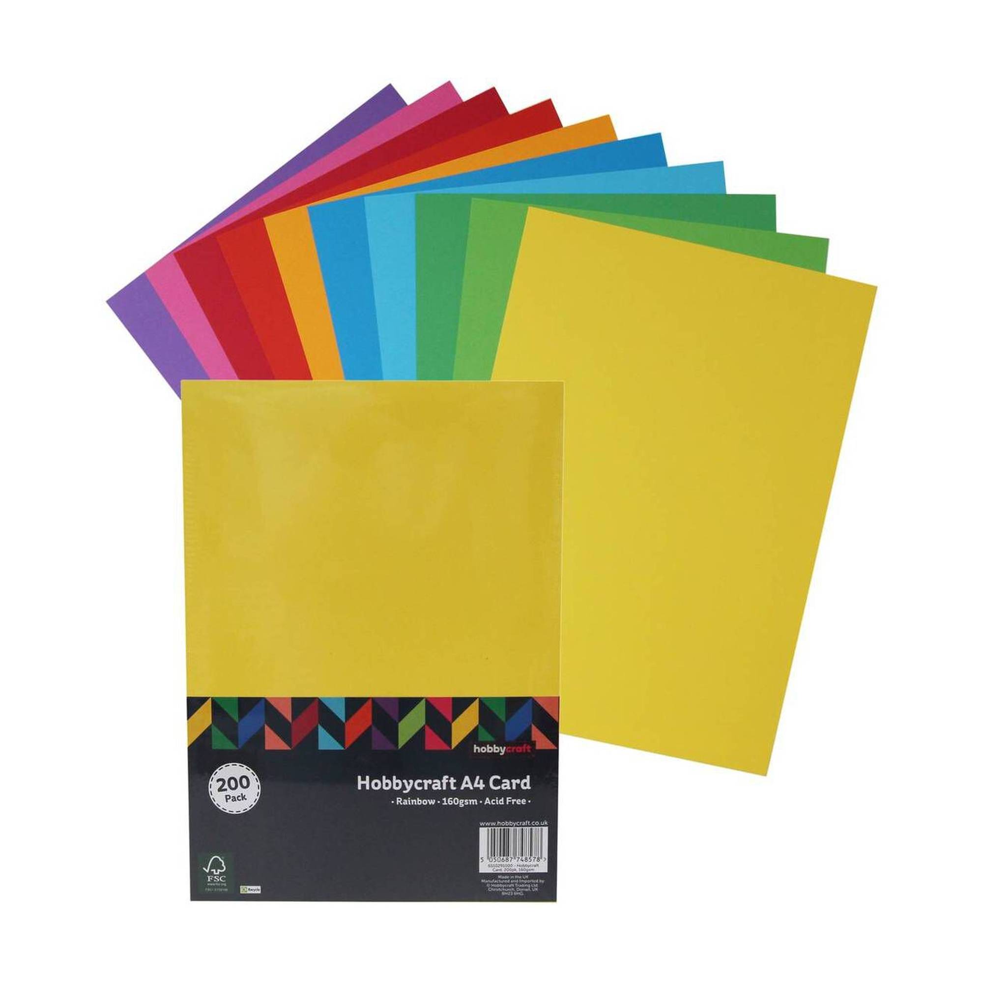 Rainbow Card A4 200 Pack