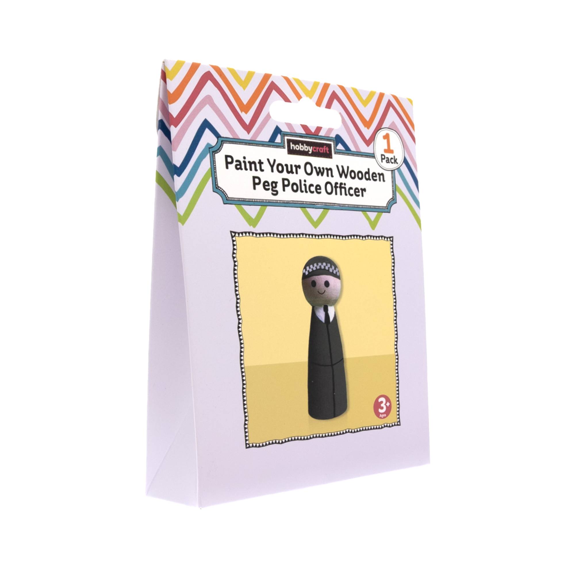Paint Your Own Wooden Peg Police Officer Kit