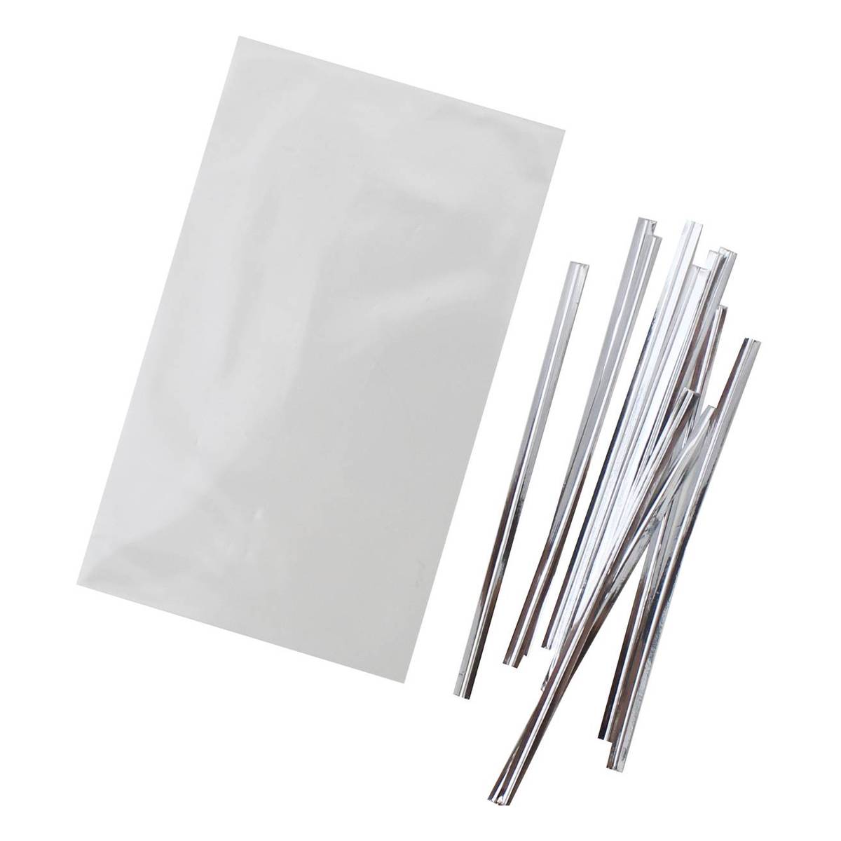 Clear Treat Bags with Ties 7.6 x 12.7cm 100 Pack