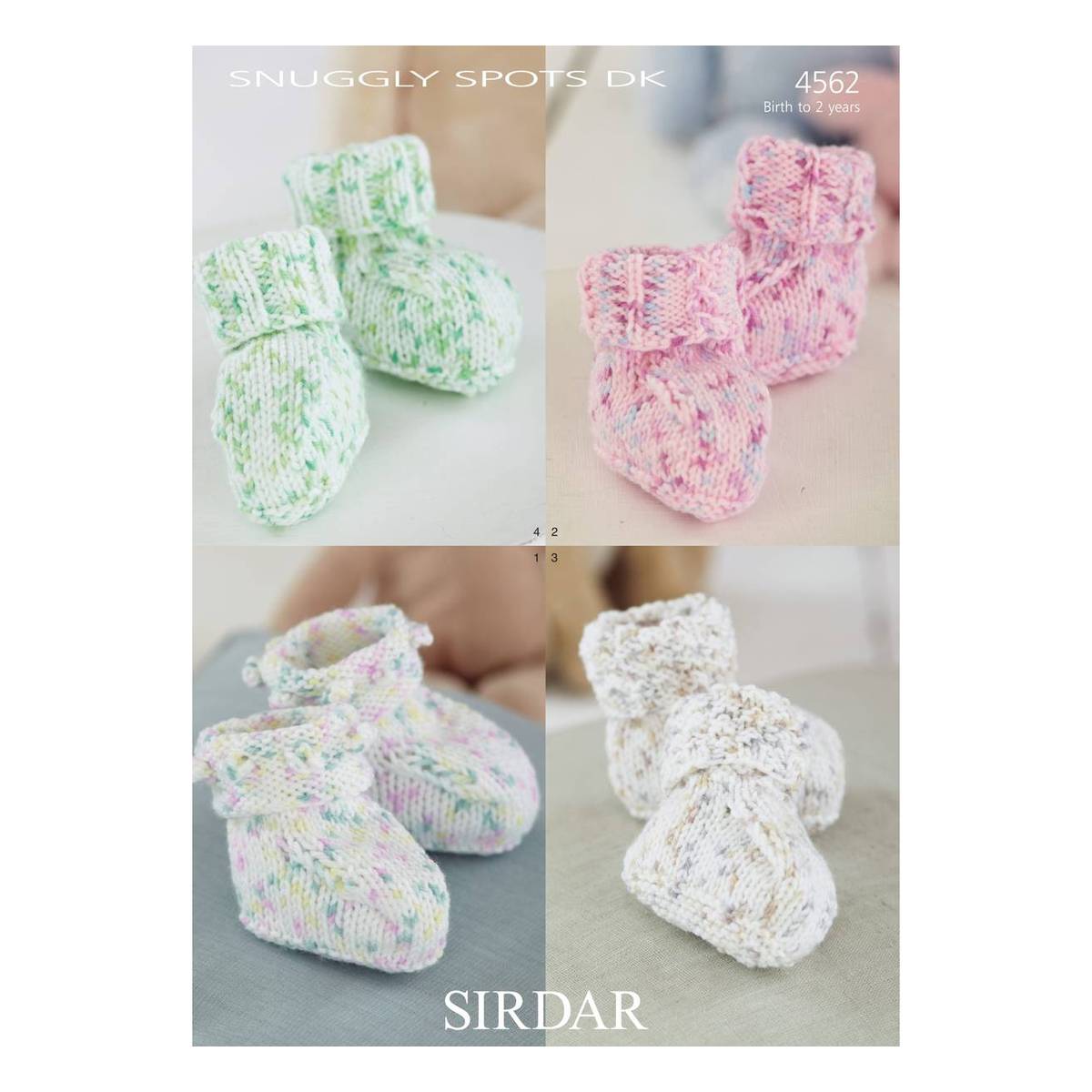 Sirdar Snuggly Spots DK Bootees Digital Pattern 4562