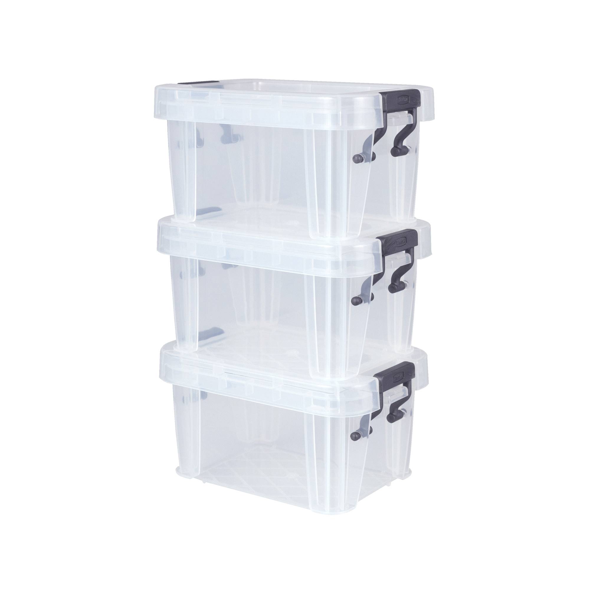 Whitefurze Allstore 0.2 Litre Clear Organiser Set 3 Pack