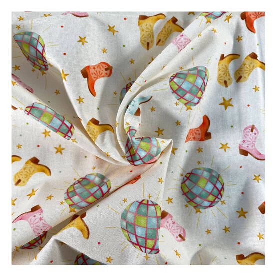 Disco Boots Cotton Fabric by the Metre