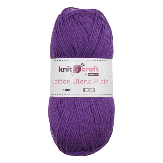 Knitcraft Purple Cotton Blend Plain DK Yarn 100g