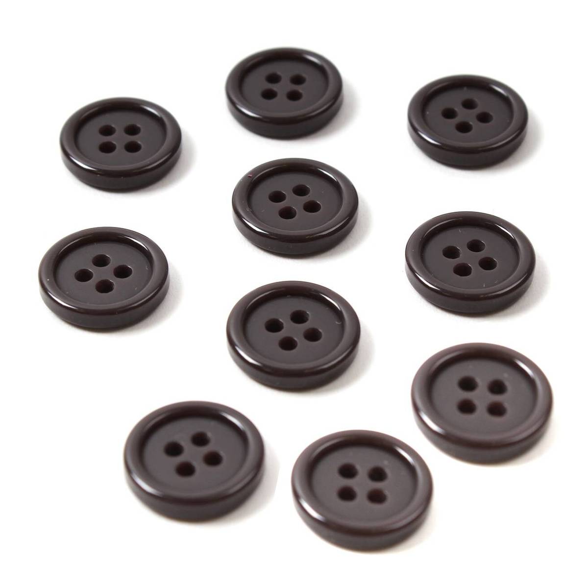 Hemline Brown Basic Jacket Button 10 Pack