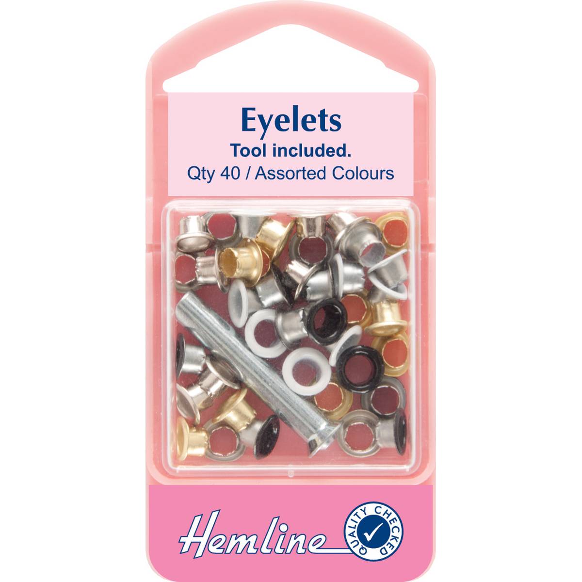 Hemline Assorted Eyelets 5.5mm 40 Pack