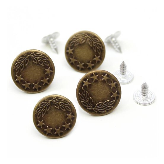 Hemline Bronze Basic Jeans Button 3 Pack