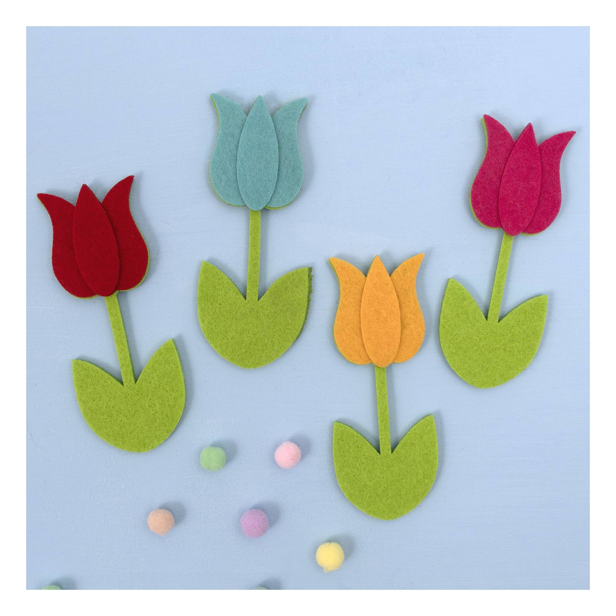 Felt Tulips 4 Pack