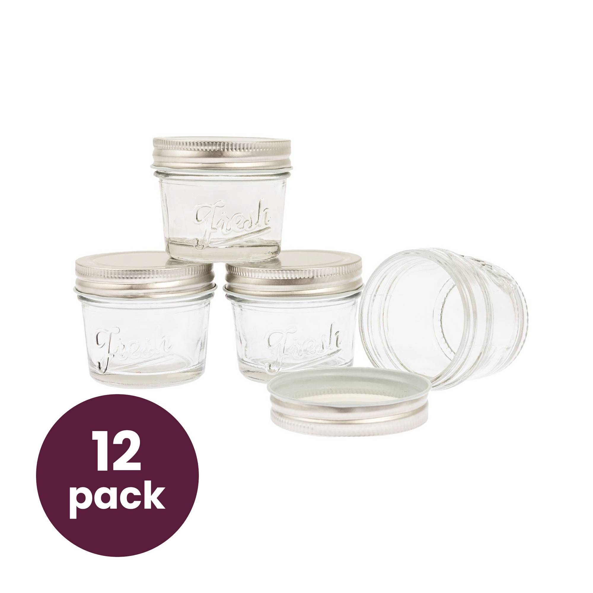 Preserving Glass Jars 113ml 12 Pack Bundle