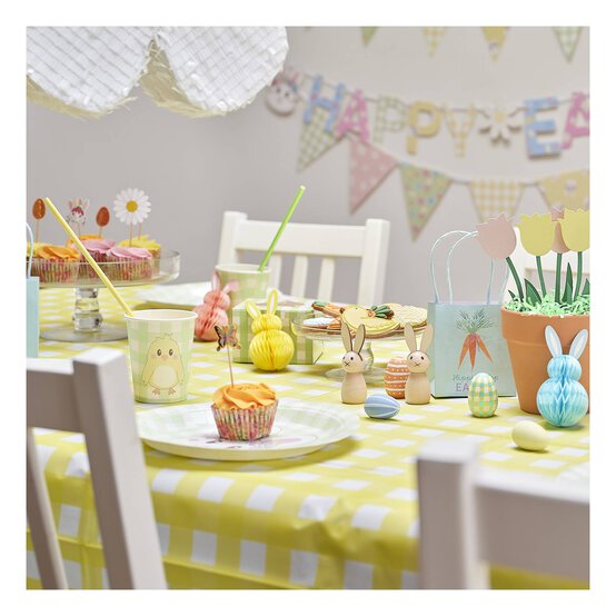 Yellow Gingham Easter Tablecloth 1.3m