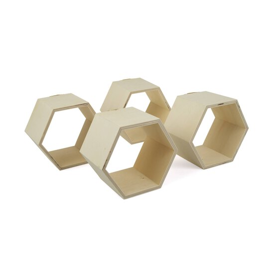 Wooden Hexagon Set 4 Pack