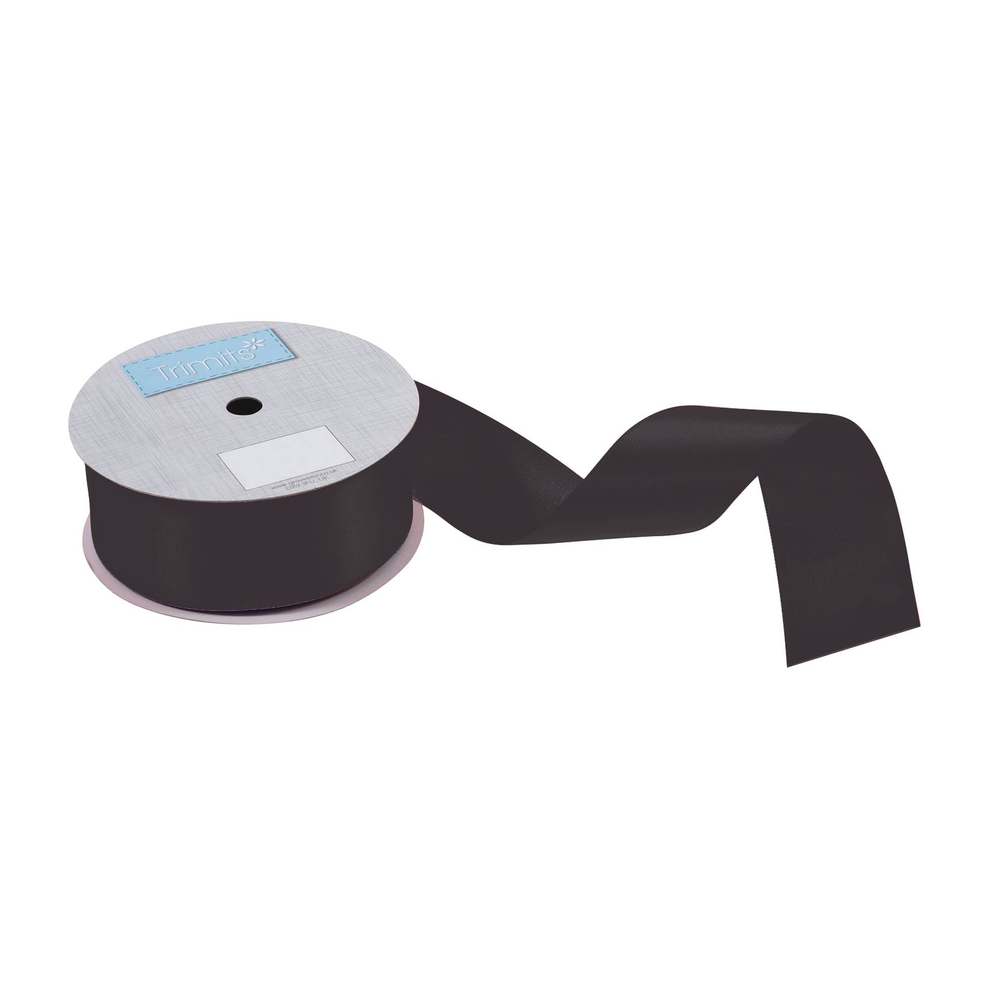 Trimits Black Double-Faced Satin Ribbon by the Metre 36mm