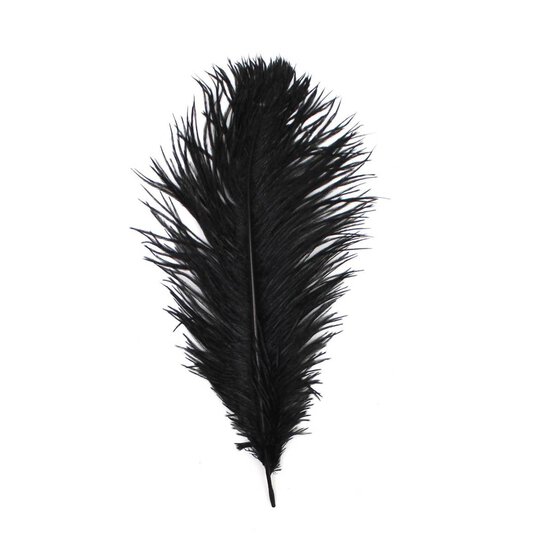 Black Ostrich Feather 30cm
