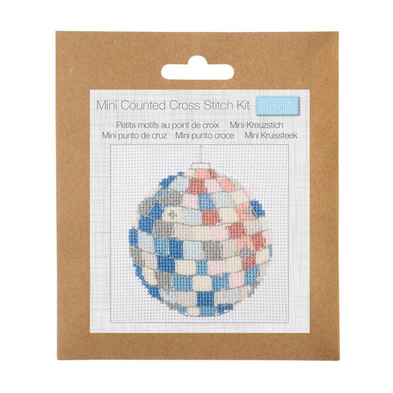 Trimits Glitterball Counted Cross Stitch Kit 13cm x 13cm