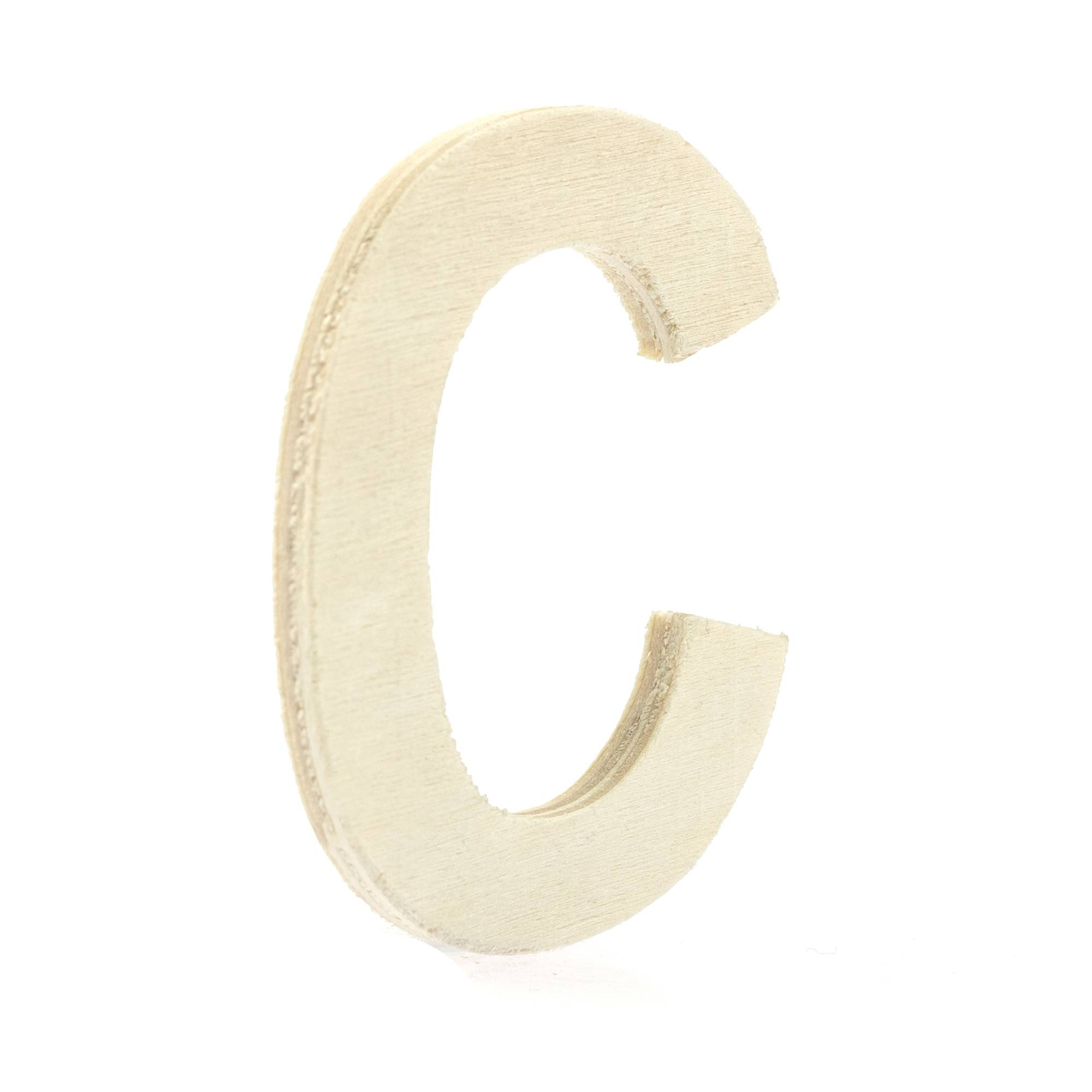 Small Wooden Letter C 6.5cm