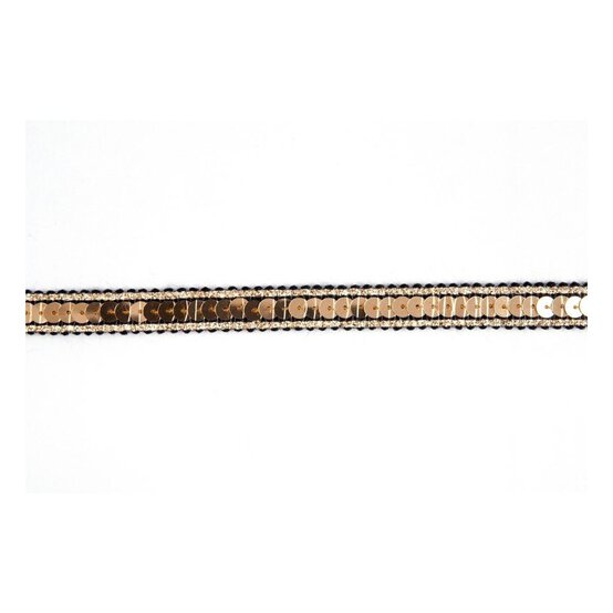 Black and Gold Metallic-Edged Sequin Trim by the Metre