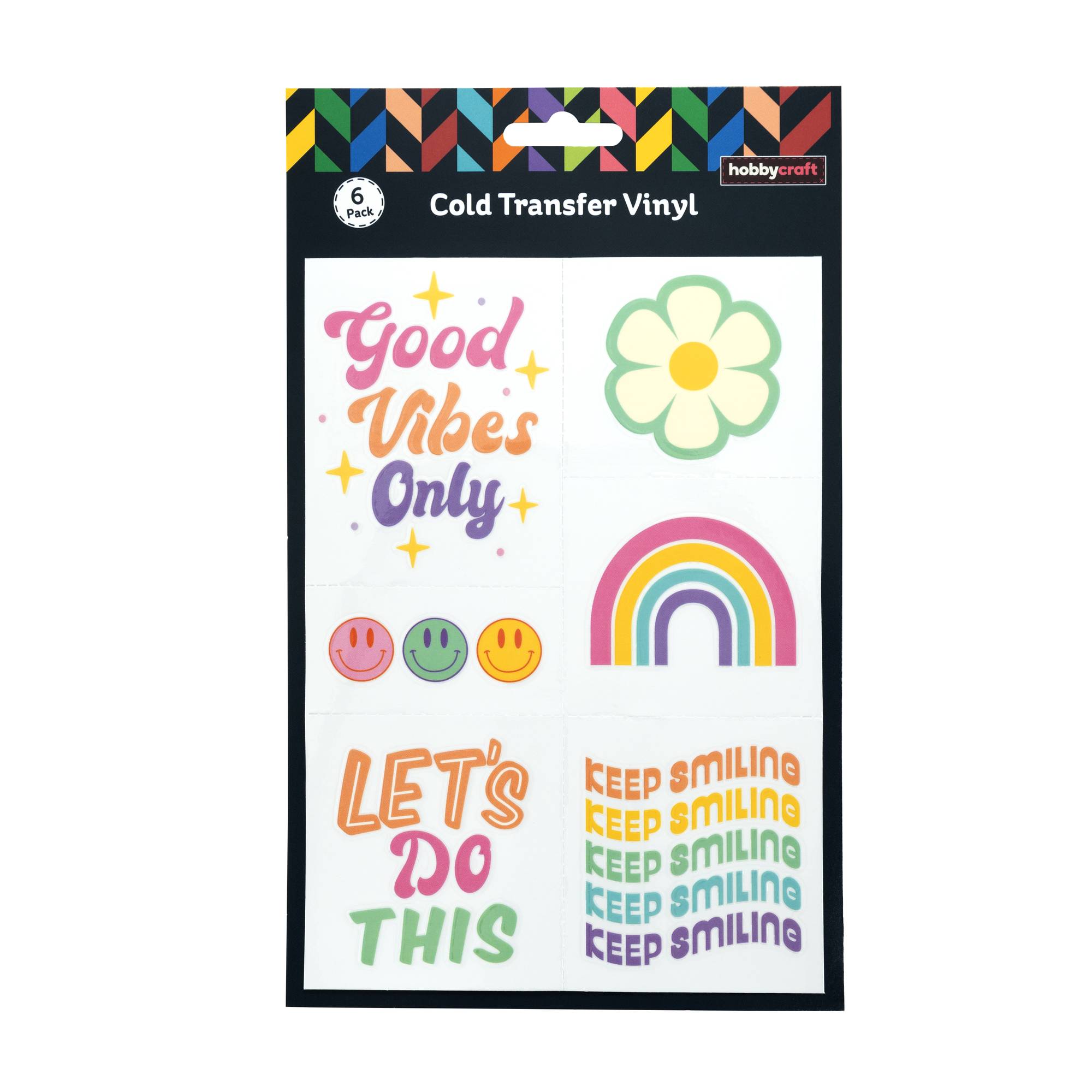 Good Vibes Cold Transfer Vinyl Stickers 6 Pack