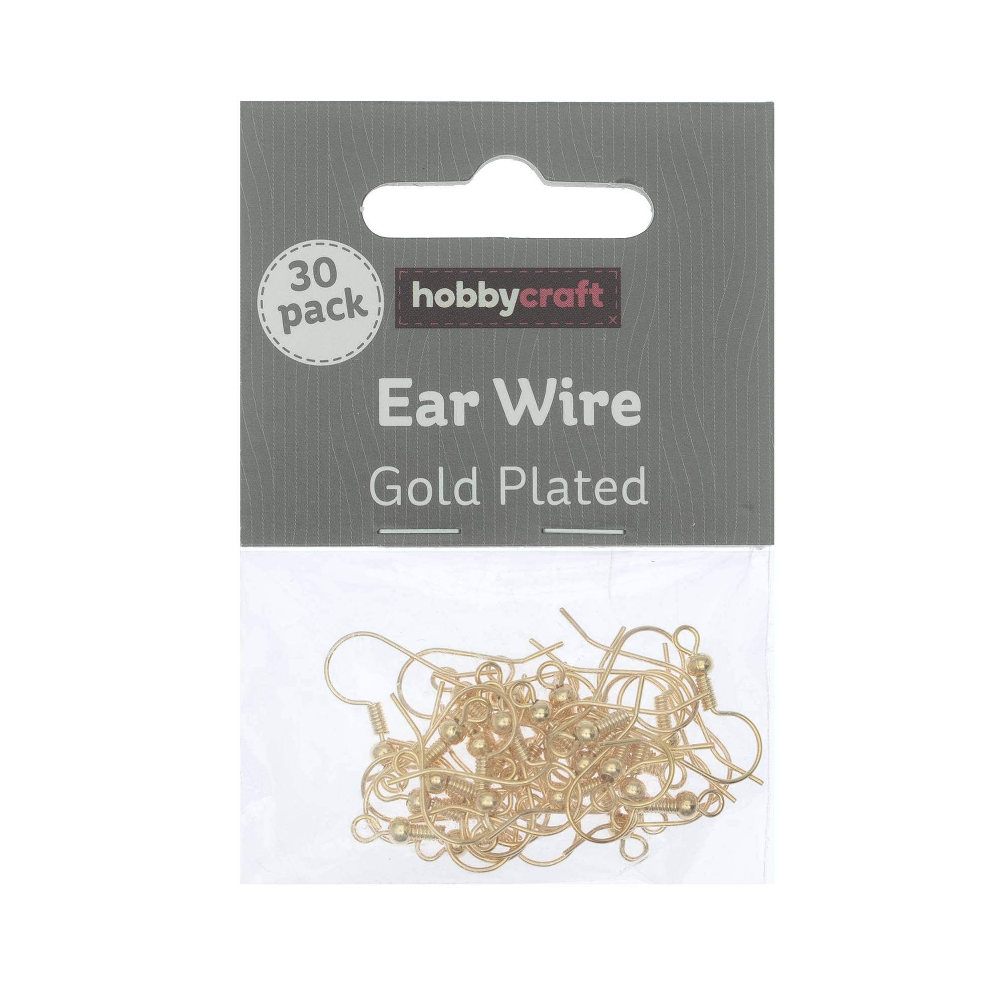Gold-Plated Ear Wires 25mm x 20mm 30 Pack