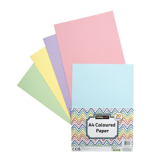 Pastel Coloured Paper A4 20 Pack