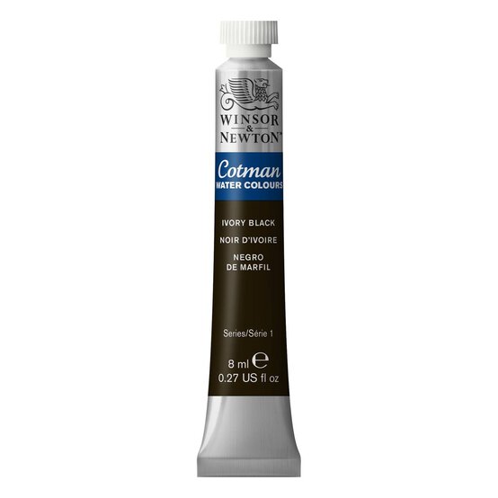 Winsor & Newton Cotman Ivory Black Watercolour Tube 8ml (331)