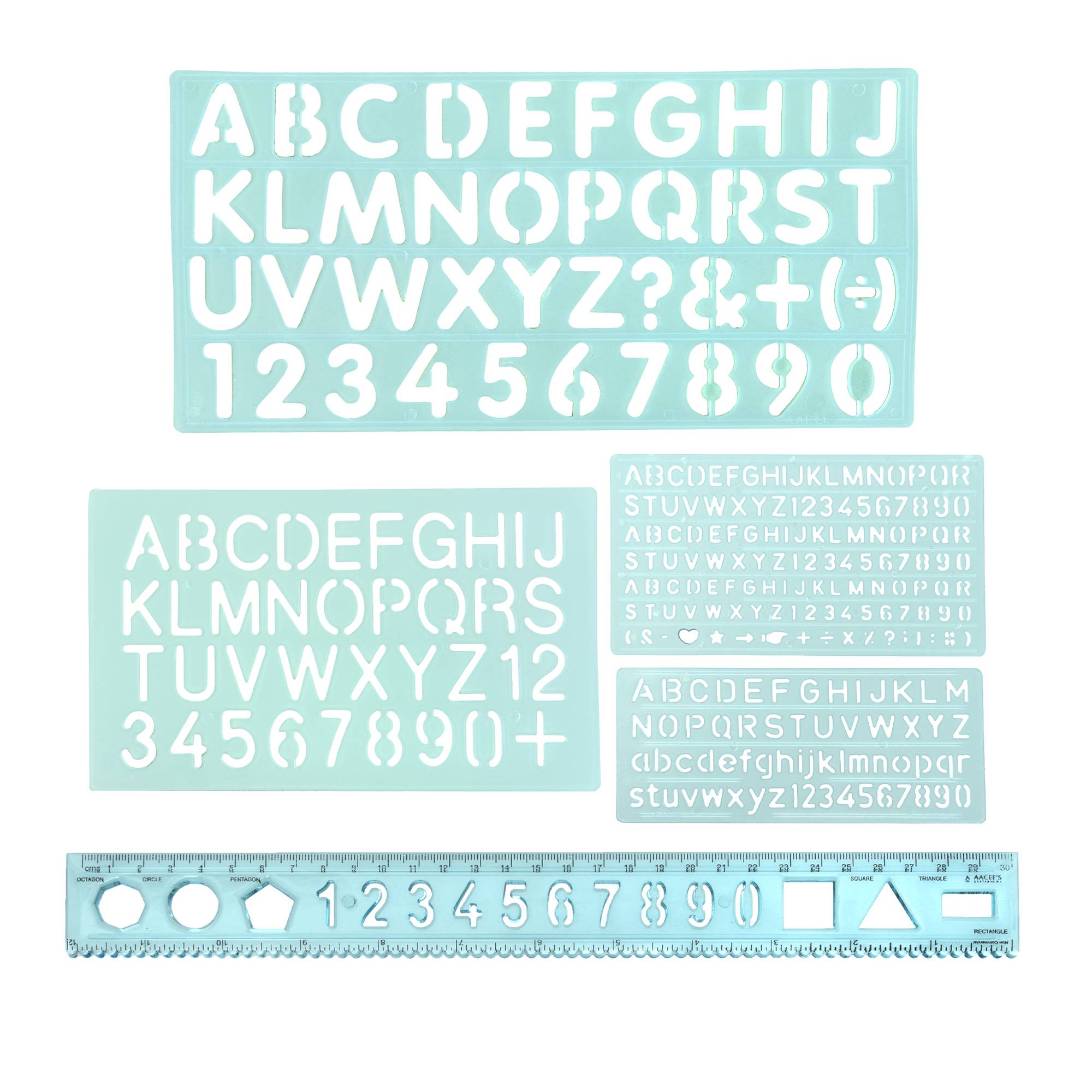 Assorted Lettering Stencils 5 Pack