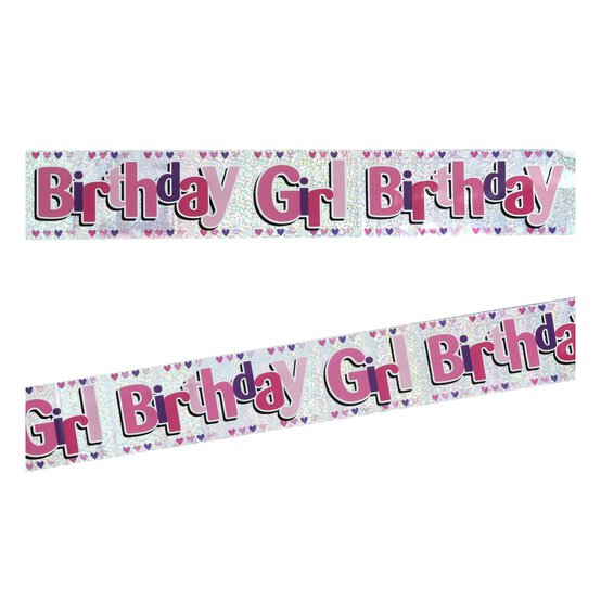 Happy Birthday Girl Party Banner 2.5m