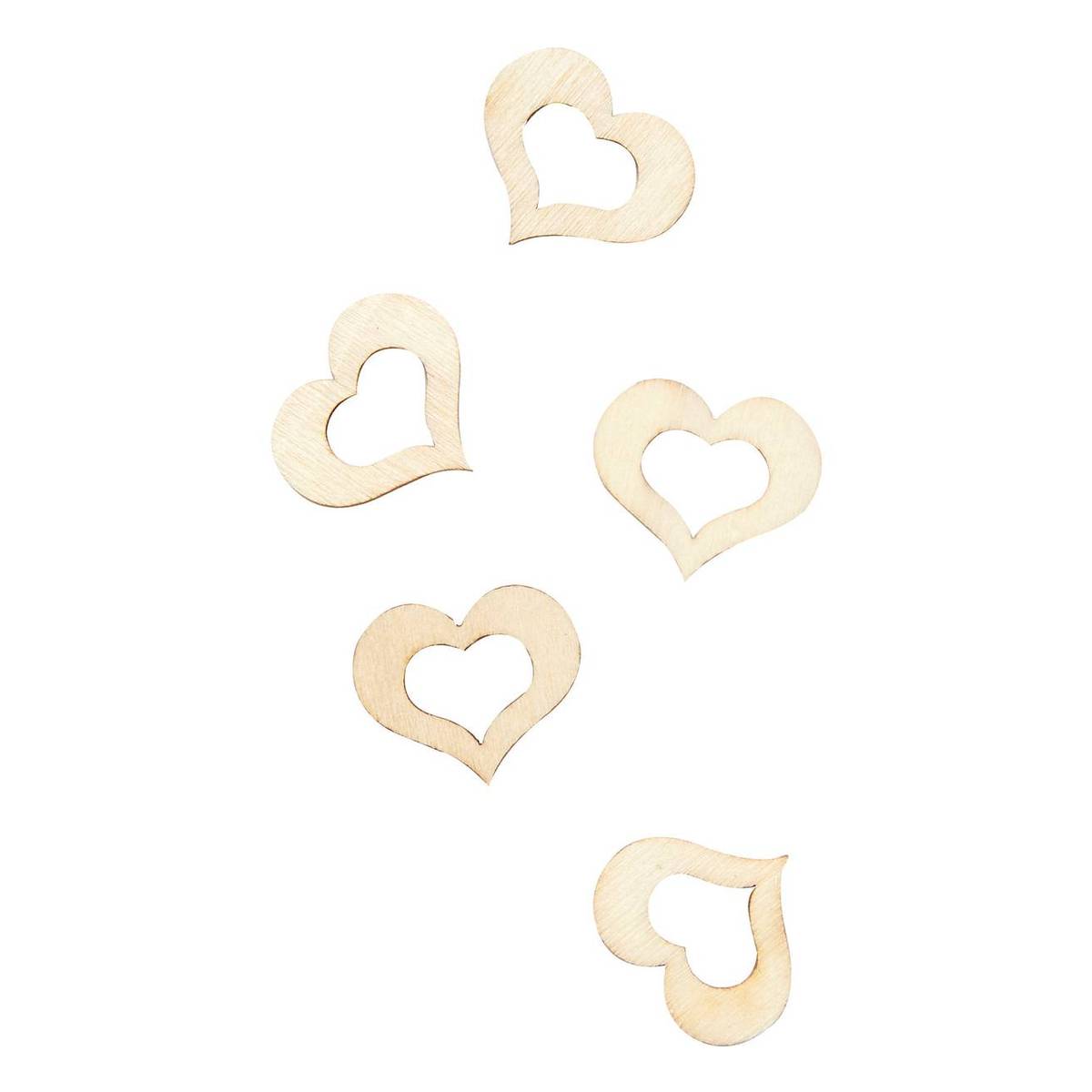 Papermania Wooden Heart Confetti 100 Pack