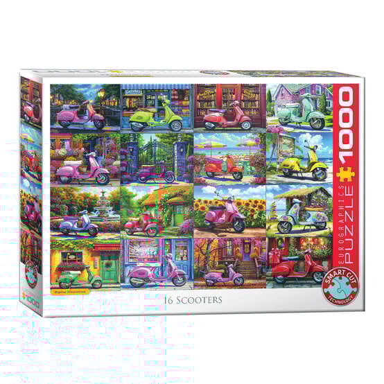 Eurographics 16 Scooters Jigsaw Puzzle 1000 Pieces