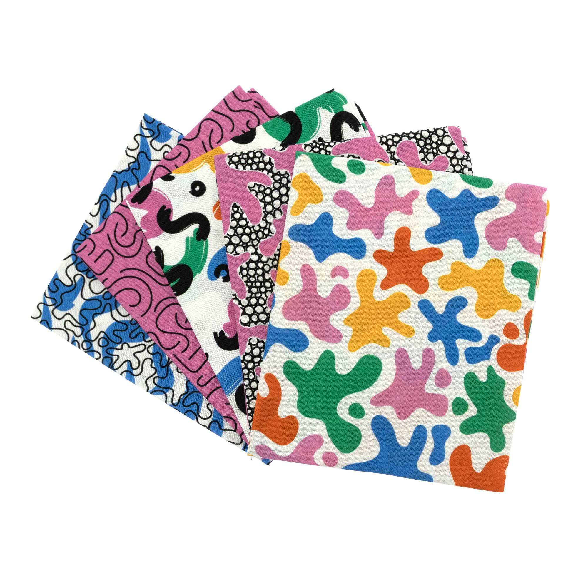 Abstract Doodles Cotton Fat Quarters 5 Pack