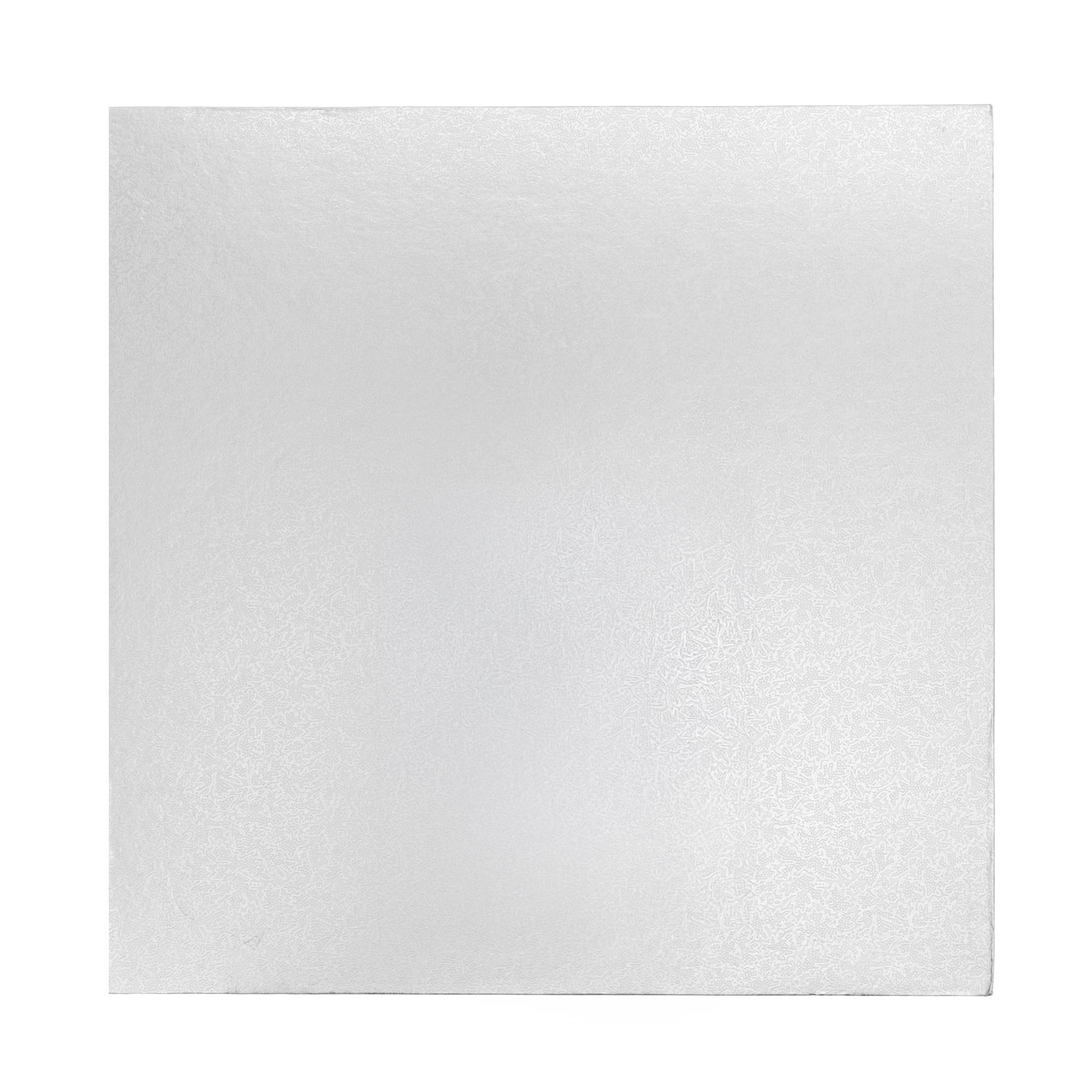 Silver Square Double Thick Card Cake Board 12 Inches