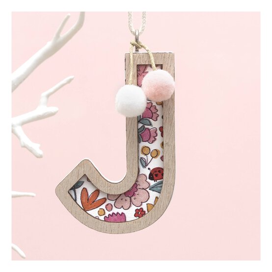 Hanging Wooden Letter J 7.5cm