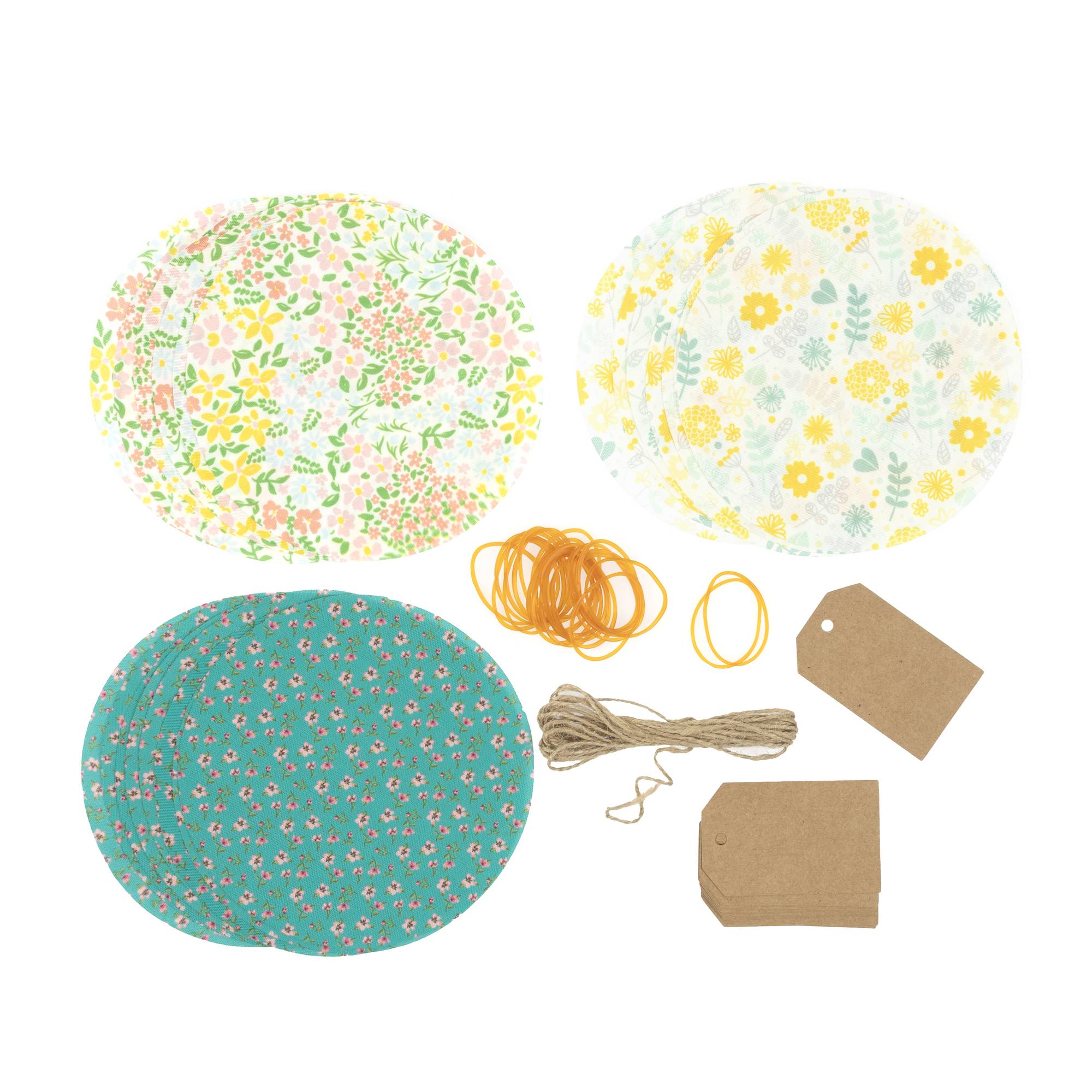 Large Floral Jam Jar Topper Kit 24 Pack