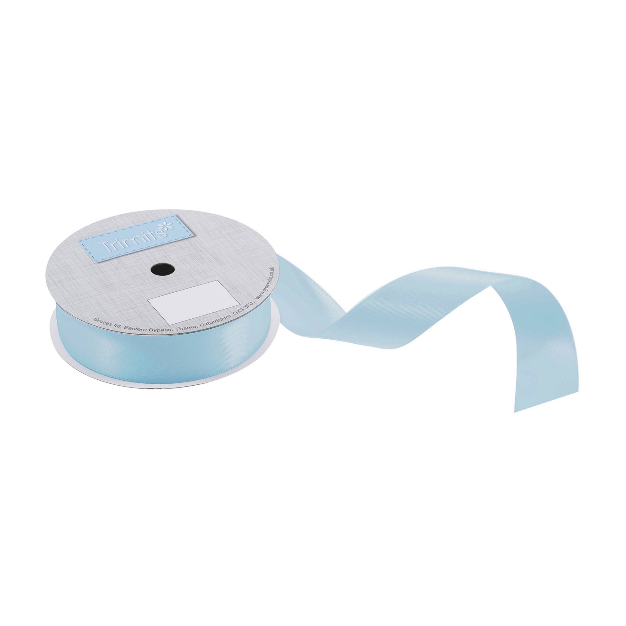 Trimits Antique Blue Double-Faced Satin Ribbon by the Metre 25mm