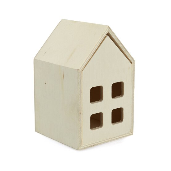 Wooden House with Drawer 11cm x 7cm