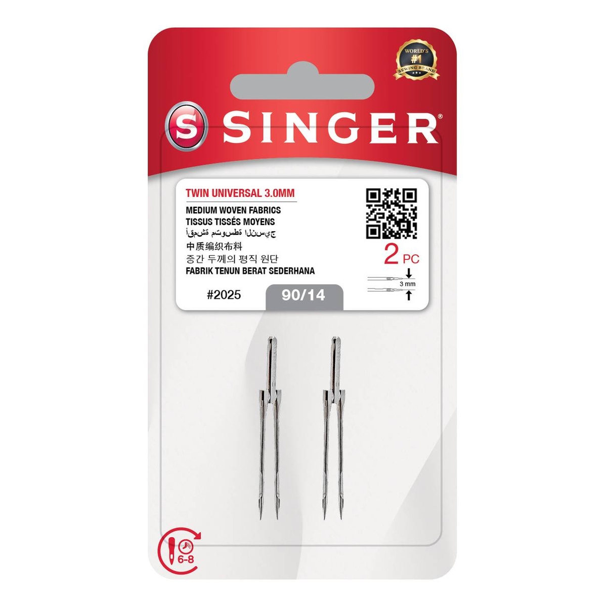 Singer Twin Universal Needles 2 Pack