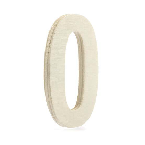 Small Wooden Number 0 6.5cm