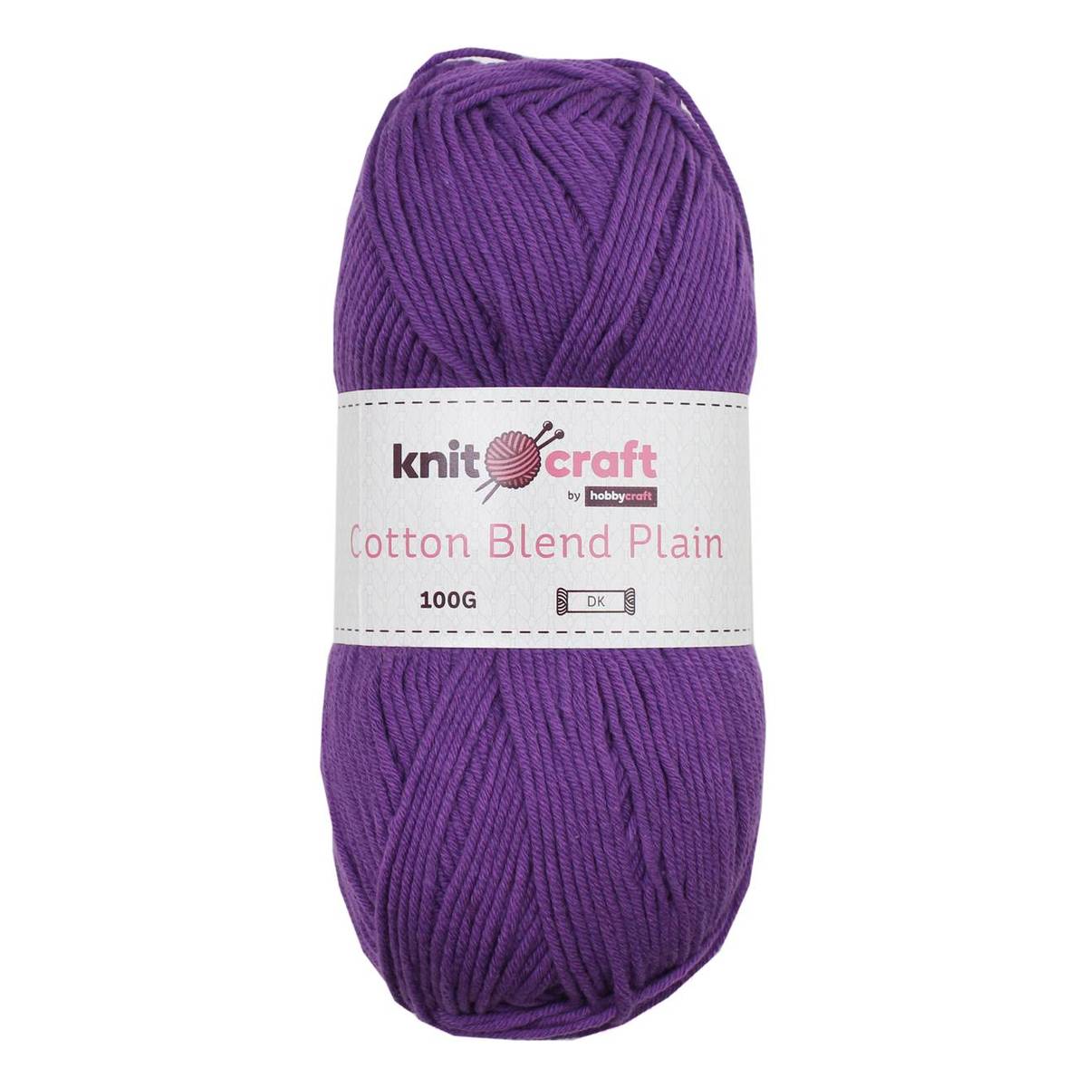 Knitcraft Purple Cotton Blend Plain DK Yarn 100g