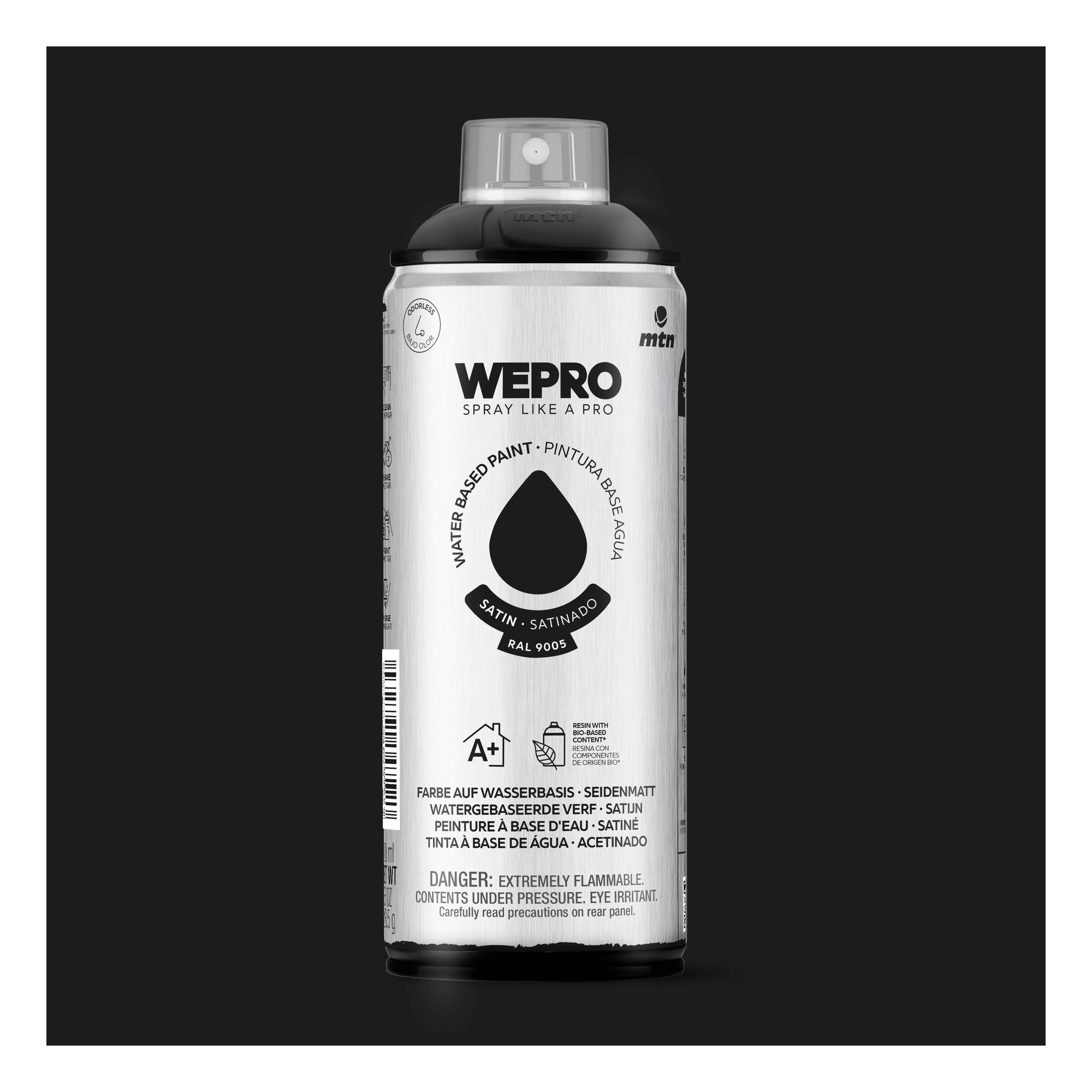 MTN WEPRO Cosmos Black Satin Water-Based Spray Paint 400ml