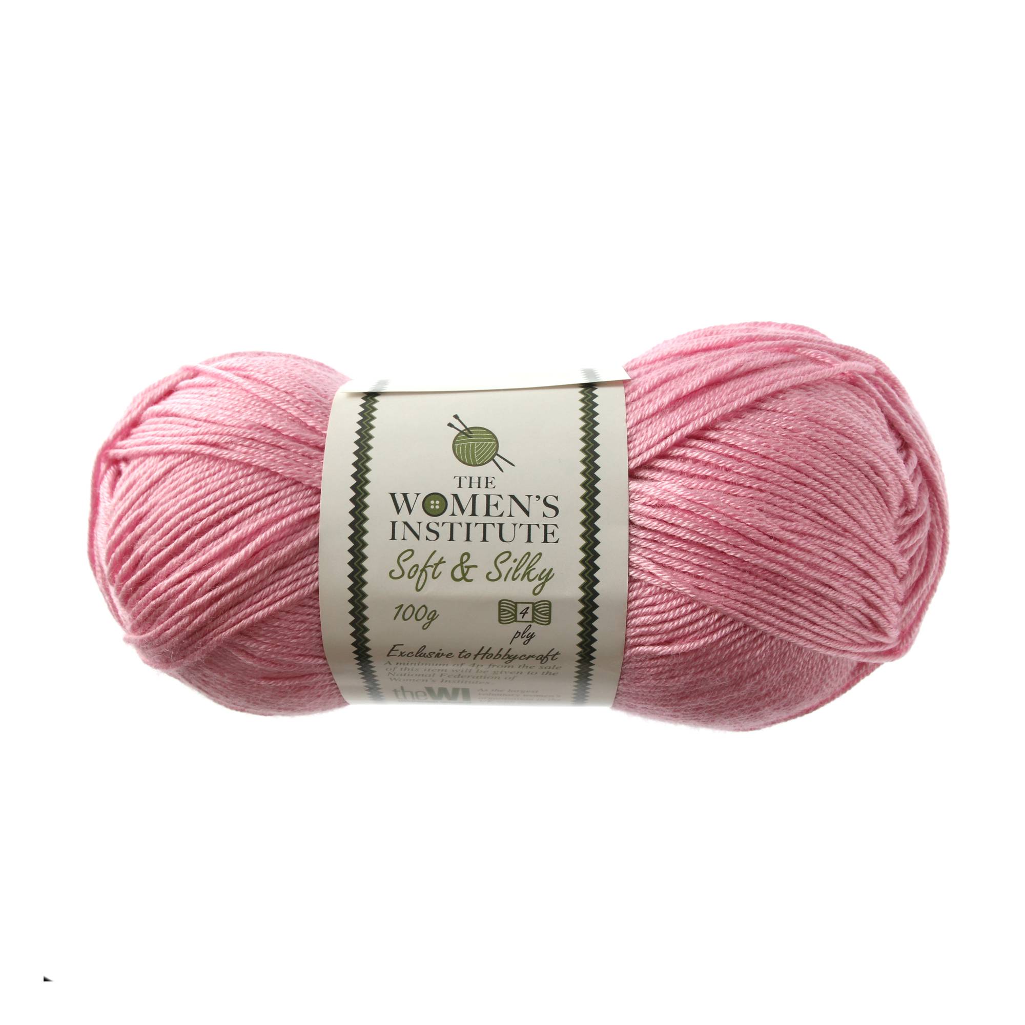 Women's Institute Pink Soft and Silky 4 Ply Yarn 100g