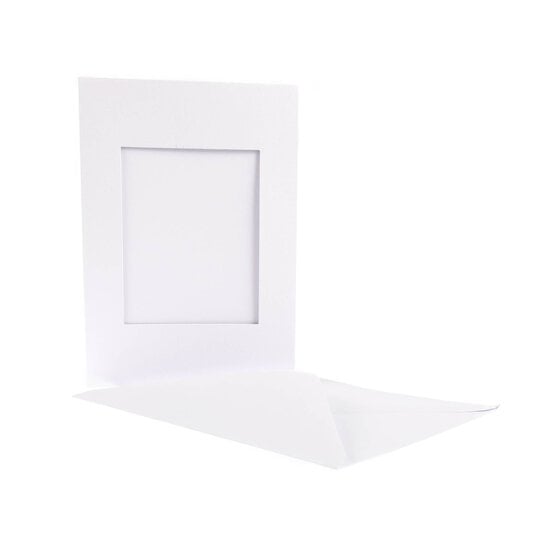 White Rectangle Aperture CardsA5 10 Pack
