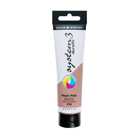 Daler-Rowney System3 Peach Pink Acrylic Paint 150ml