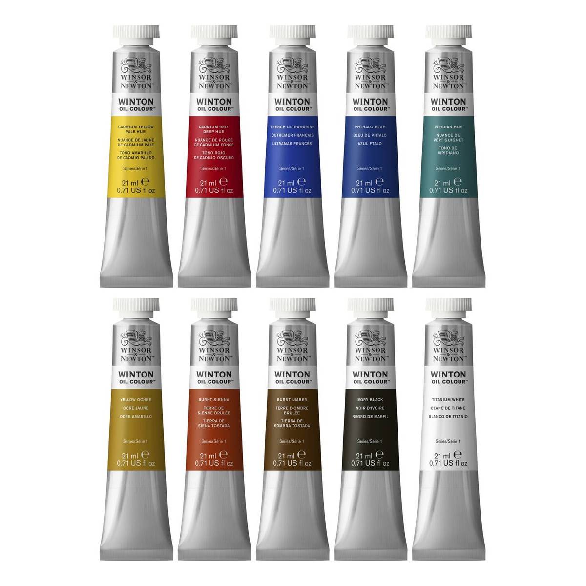 Winsor & Newton Oil Colour Tubes 21ml 10 Pack