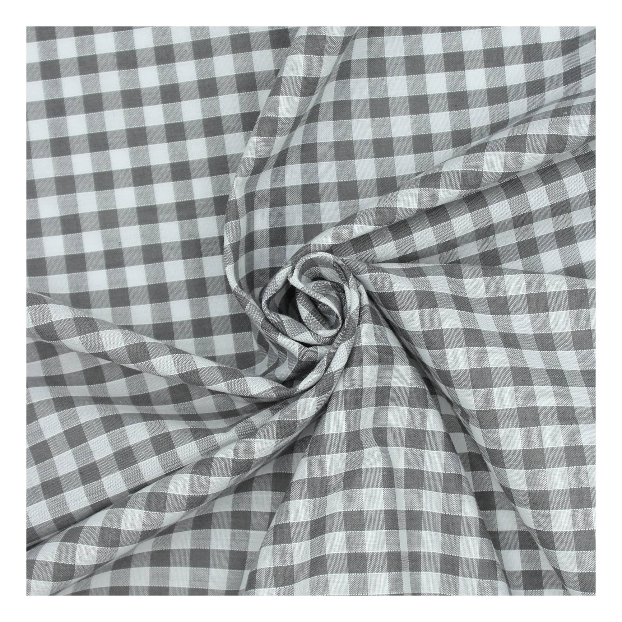 Grey 1/4 Gingham Fabric by the Metre