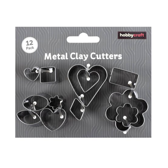 Assorted Shape Metal Clay Cutters 12 Pack