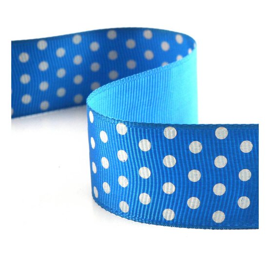Navy White Spot Grosgrain Ribbon 12mm x 4m