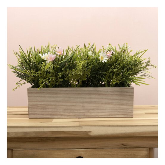 Floral Wooden Planter