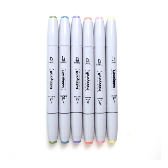 Pastel Dual Tip Graphic Markers 6 Pack