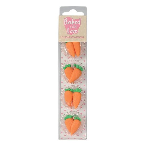 Baked With Love Carrot Sugar Toppers 12 Pack