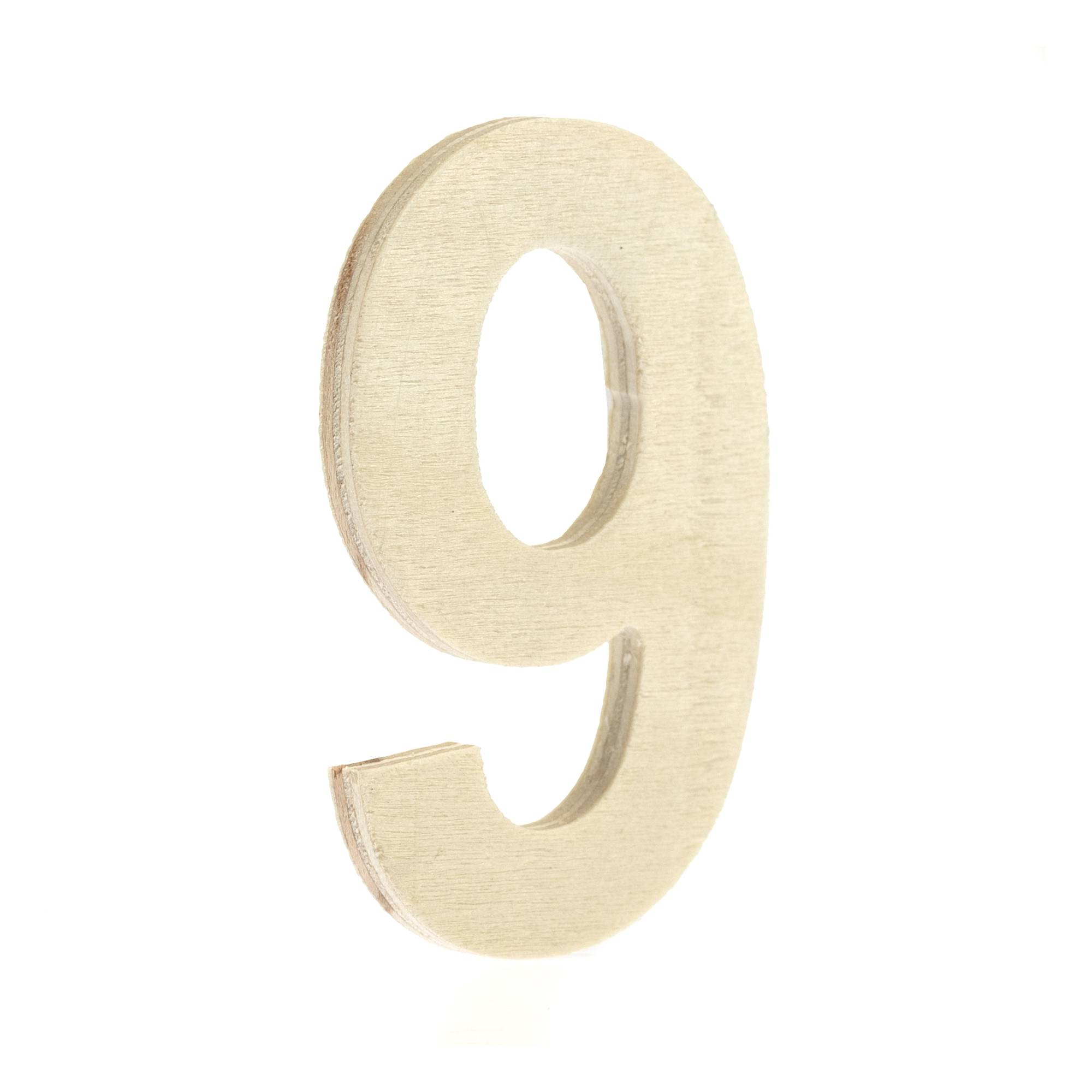 Small Wooden Number 9 6.5cm