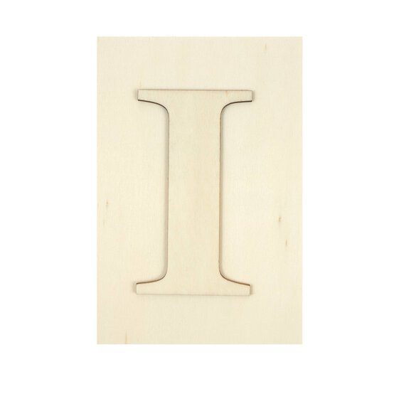 Wooden Letter I Plaque 10cm x 15cm